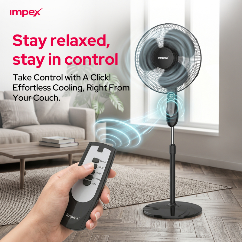 Impex 16"" Remote Pedestal Fan | PF7504