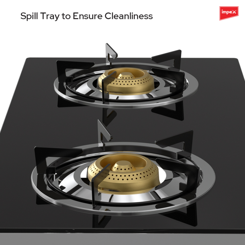 Impex 2 Br Glass Top Gas Stove | IGS 1214F