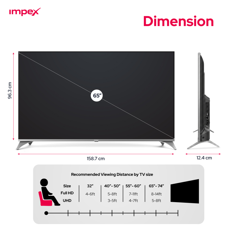 Impex 65" google TV | evoQ 65S4QLC2R120
