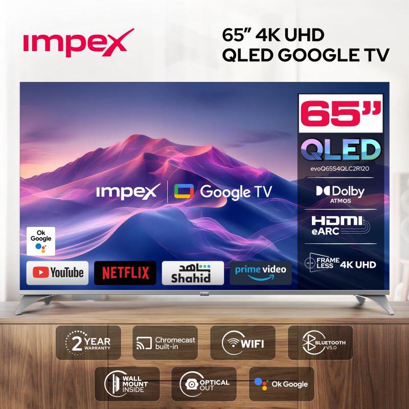 Impex 65" google TV | evoQ 65S4QLC2R120