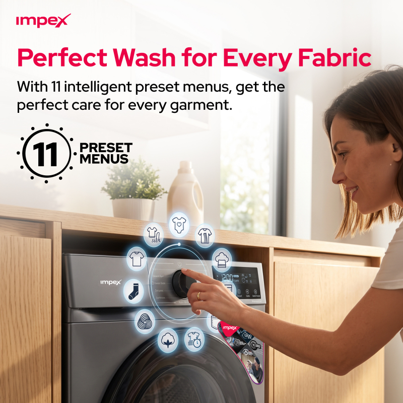 IMPEX 8 KG FRONT LOAD WASHING MACHINE | WM0800FS
