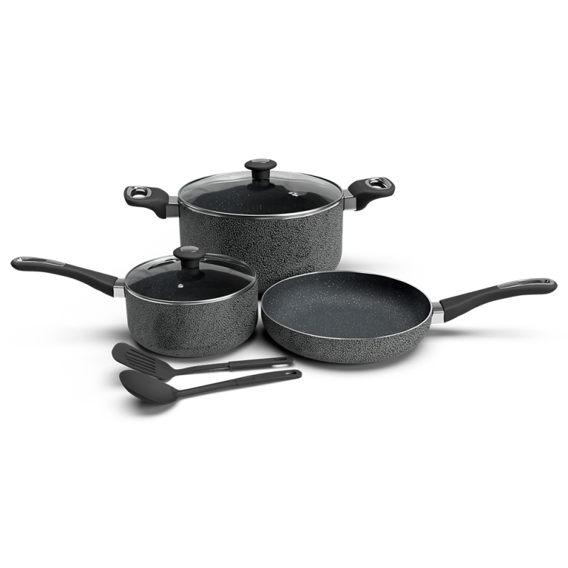 Impex Nonstick Granite Cookware 7Pcs | NCB 7104