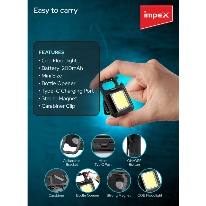 Impex Rechargeable Keychain Lamp | KL 200