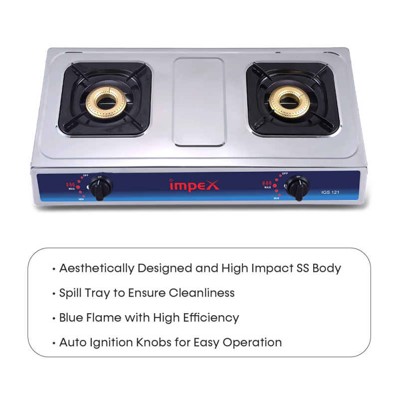 Impex 2 Burner LP Gas Stove | IGS 121