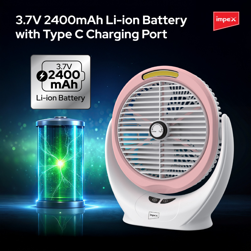 Impex 6" Rechargeable Fan | Breeze D6