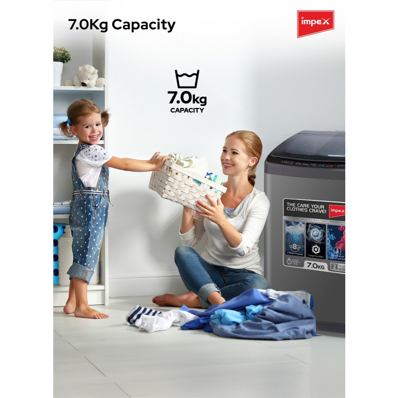 Impex 7Kg Top Load Washing Machine | WM0700TMG