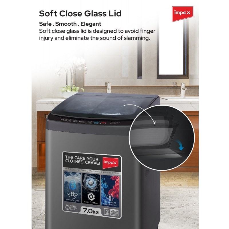 Impex 7Kg Top Load Washing Machine | WM0700TMG