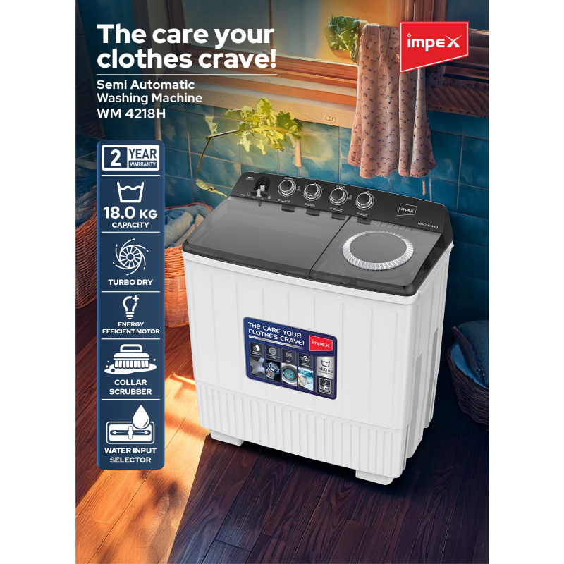 Impex 18Kg Semi Automatic Washing Machine | WM 4218 H